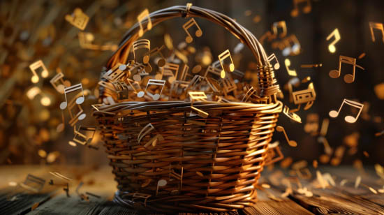 Basket of musical notes