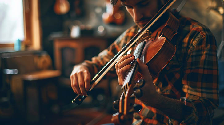 A musician practicing