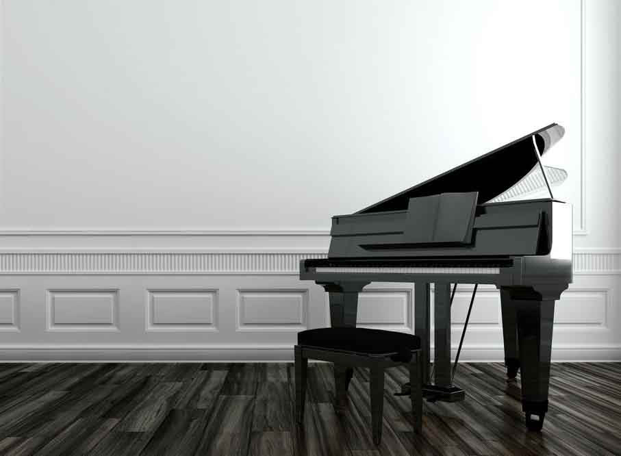 Piano in room
